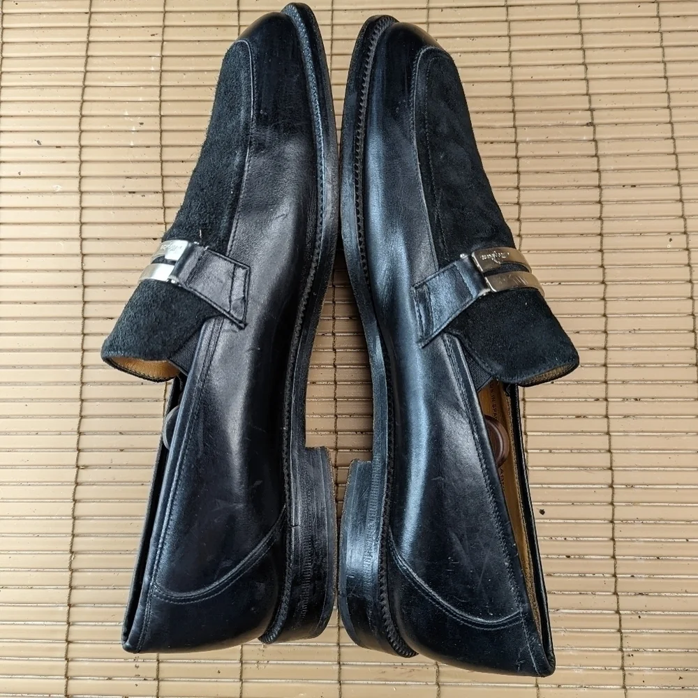 MEZLAN Black Suede Leather Men's Dress Loafer Slip On Shoe Calabria 11 M.  B100p